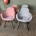 4x Albert Kuip Soft armstoel Zuiver, Grijs en roze